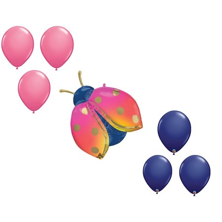 LOONBALLOON 33 Inch Colorful Ladybug Balloon Small Set t 6x latex 96539